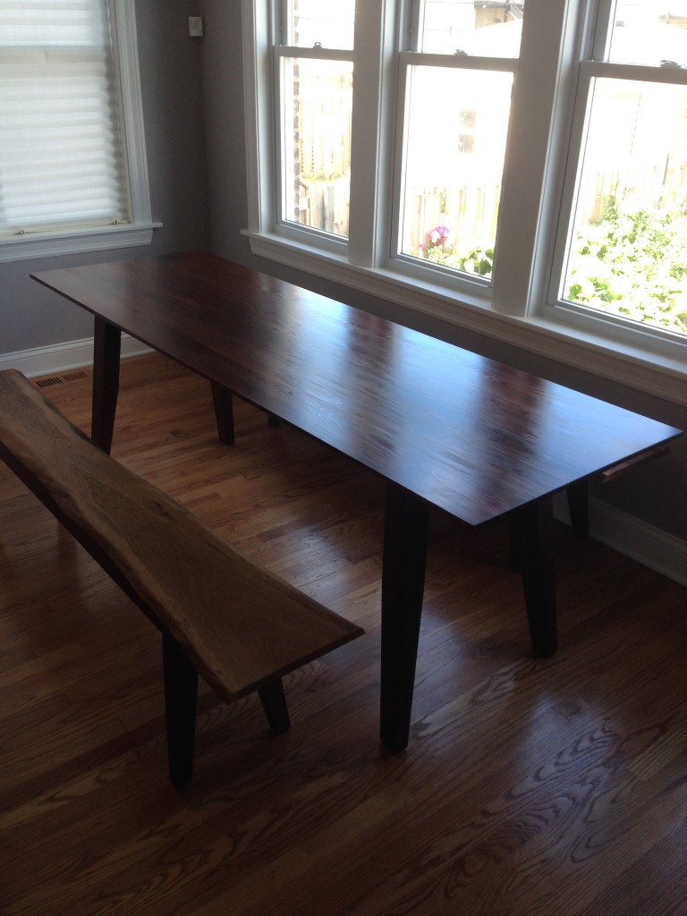 Redwood White Oak Table and Benches3
